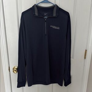 Nike Men's Navy Long Sleeve 1/2 Zip Polo Gold Top
